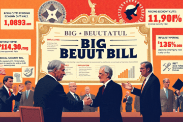 Imagem do Pacote de cortes de impostos 'Big Beautiful Bill', destacando suas implicações fiscais e econômicas.