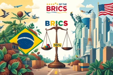 Artigo sobre o déficit comercial do Brasil, tarifas adicionais e suas implicações nas relações comerciais com os Estados Unidos.
