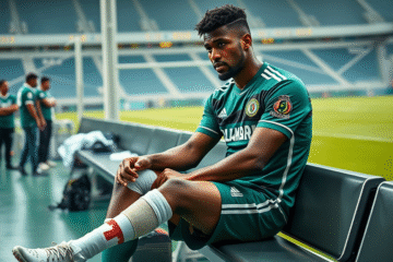 O atacante Paulinho do Palmeiras, que passará por nova cirurgia após lesão na perna, visando recuperação e estabilidade.