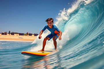 Pedro Emmanuel da Veiga competindo em stand up paddle surf.