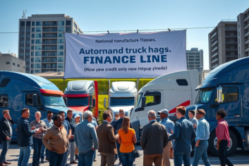 Imagem ilustrativa sobre a nova linha de crédito para financiamento de caminhões, destacando os benefícios para caminhoneiros e empresários do transporte.