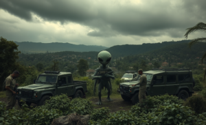 Ilustração sobre a possibilidade de vida extraterrestre e seus impactos econômicos, com menções a impactos sociais e econômicos de uma confirmação de inteligência não humana.