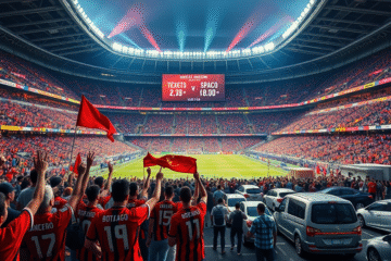 Torcedores aguardando pela venda de ingressos para o jogo entre Flamengo e Botafogo no Maracanã.