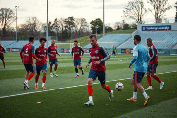 Jogadores do Flamengo treinando sob a supervisão de Filipe Luís.