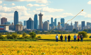 Imagem ilustrativa da estabilização econômica e seus impactos nos setores exportadores como agricultura e energia.