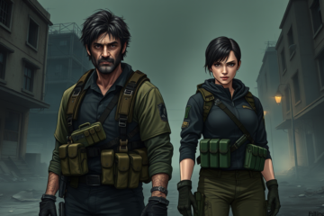 Imagem vazada de Resident Evil Requiem mostrando Leon S. Kennedy ao lado de Grace Ashcroft.