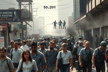 Infográfico sobre os impactos econômicos do crime no Brasil, evidenciando o custo oculto e suas consequências no PIB.