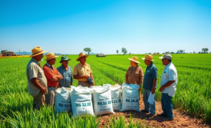 Imagem ilustrativa da queda dos preços do arroz, destacando os desafios enfrentados pelos produtores no setor.