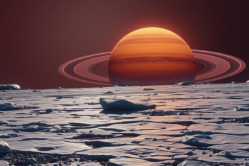 Análise da superfície e estrutura interna de Titã, a maior lua de Saturno, com foco em 'gelo granizado' e água líquida aprisionada.