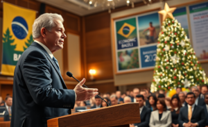 Discurso de Natal enfatizando avanços econômicos e direitos trabalhistas no Brasil.