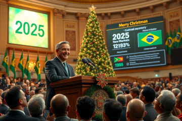 Pronunciamento em rede nacional desejando Feliz Natal e fazendo balanço do ano, destacando medidas econômicas e sociais.