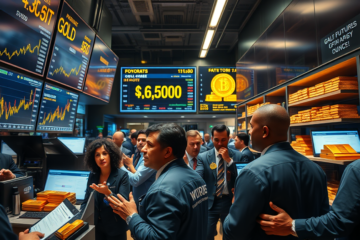 Imagem representativa da valorização do ouro em 2025, destacando o aumento de preços e a demanda crescente.