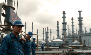 Imagem representativa da PDVSA e da pressão sobre a indústria petrolífera venezuelana, evidenciando a situação crítica atual.