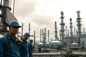 Imagem representativa da PDVSA e da pressão sobre a indústria petrolífera venezuelana, evidenciando a situação crítica atual.