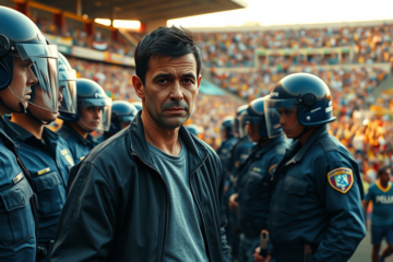 Ex-jogador Perdigão mostrando ferimentos após agressão de policiais militares.