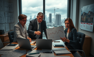 Construtoras e incorporadoras enfrentando dificuldades financeiras no atual mercado imobiliário da classe média.