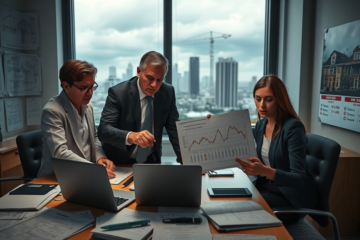 Construtoras e incorporadoras enfrentando dificuldades financeiras no atual mercado imobiliário da classe média.