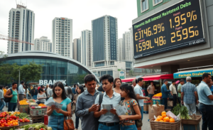 Gráfico ilustrando o endividamento das famílias brasileiras e suas consequências econômicas.