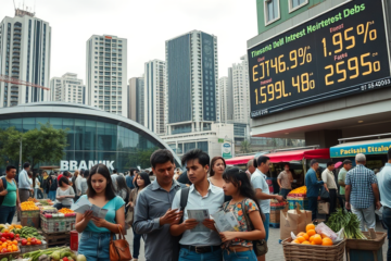 Gráfico ilustrando o endividamento das famílias brasileiras e suas consequências econômicas.