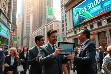 Imagem representativa do crescimento dos investimentos em inteligência artificial e seu impacto em Wall Street.