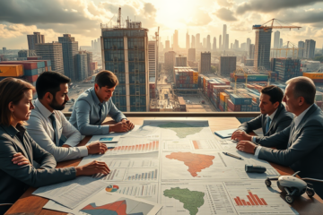 A imagem representa os desafios fiscais da economia brasileira, destacando a dívida pública e a crítica à abordagem fiscal atual.